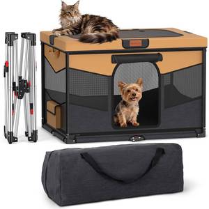 lot 21232 image: LOOBANI Foldable Dog Playpen for Small Dogs- IndoorOutdoor Puppy Playpen with Removable Washable Fabric Enclosure, Sturdy Steel Frame & 690D Oxford Cloth,Portable Crate for Puppies & Cats,32x24x22 - Retail $76