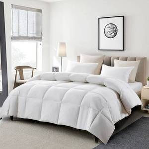 lot 21250 image: Serta Goose Feather Down Fiber Cotton Comforter King Size - 100% Cotton Duvet Insert - Hotel Luxury Hypoallergenic Bedding Comforter All Season Medium Warmth 106 x 90 Inch White - Retail $77