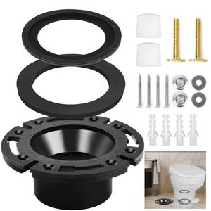 lot 21272 image: RV Toilet Seal and 3 Socket Floor Flange Kit for Dometic 300 310 320 RV Toilets, Replacement Parts Kit 385345892 Flange, 385311658 Flush Ball Seal and 385311652 Base Seal Gasket, 3 in 1 Combo Kit - Retail $29