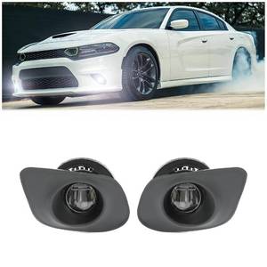 lot 21281 image: KUAFU LED Fog Light Kit Compatible with 2015-2023 Dodge Charger SRT Hellcat Replacement for 68280429AA 68280428AA 68228884AC Fog Lamp Set wBezel Wires Harness - Retail $81