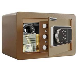 lot 21283 image: Yeetenolov Small Home Safe Box with External Battery Box, Digital Keypad Safe, 0.5 Cubic Feet Compact Personal Safe for Money, Jewelry and Valuables, Bedroom & Office Use,11.8��W x 7.9��D x 7.9��H - Retail $70