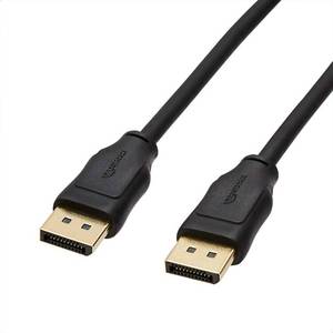 lot 21287 image: Amazon Basics DisplayPort to DisplayPort 1.2 Cable, 4K60Hz, 2K165Hz, 2K144Hz, High Refresh Rate, Gold-Plated Connectors, 10 Feet, Black - Retail $10