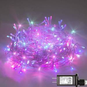lot 21304 image: ILLUMINEW 300 Led Multi Color Outdoor String Lights Waterproof Easter Decorations, 108 Ft 8 Modes Twinkle Plug in Fairy Lights for Bedroom Yard Wedding Room Decor powers on - Retail $19