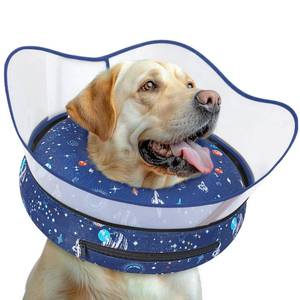 lot 21322 image: Toptakeit Elevated Inflatable Dog Cone Collar to Stop Licking, Dog Donut Collar After Surgery, Soft Pet Cone Alternative for Small Medium Large Dogs - Retail $27