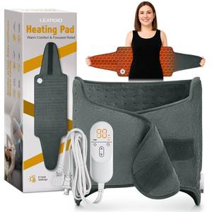 lot 21328 image: Heating Pad for Back, Electric Heating Pad for Period Cramps, Wrap Around Heated Pad for Waist Stomach Neck Shoulders with Belt, Anniversary & Birthday Gifts for Women Men Mom Dad Wife Husband - Retail $30