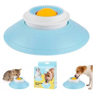 lot 21334 image: Dog Cat Licks Toys for Liquid Food, Anxieties Relief Slow Feeder Dog Lick Ball Treat Dispenser, Non-Slip Licking Bowl Enrichment Toys to Keep Them (A) - Retail $17