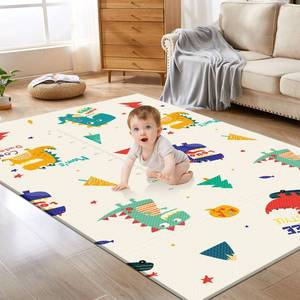 lot 21339 image: XVISHX Baby Play Mat, 74 x 50 Inch Play Mat Perfect for Use Baby Playpen, Foldable Baby Foam Playmat for Floor, Portable Waterproof Activity PlayMats for Babies, Infants and Toddlers - Retail $50