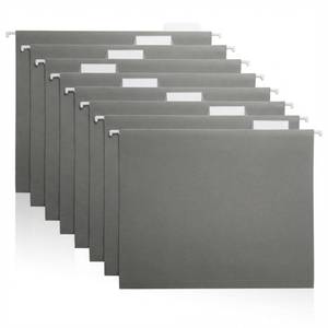 lot 21346 image: Grey Hanging File Folders �� 8 Pack, Letter Size File Organization Folders for Home, Office, School & Filing Cabinets - Retail $9