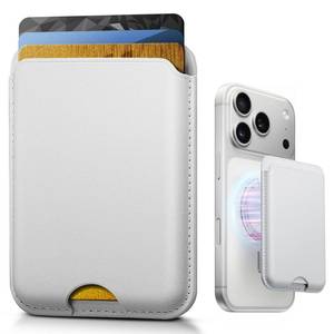 lot 21351 image: KCEASUA Stronger Magnetic Wallet for iPhone 171615141312 Series & for MagSafe-compatible Cases, Slim Leather Magnetic Card Holder with RFID Blocking, N52 Magnet Phone Wallet, Fit 3 Cards, White - Retail $10