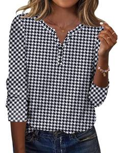 lot 21386 image: Zeagoo Long Sleeve Shirts for Women Casual Henley V Neck Fall Tops Business Work Blouses Clothes size XL - Retail $97