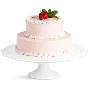 lot 21403 image: gzxiaoqi 12 inch Cake Stand, White Cake Stand for 10 Cake, Ceramic Cake Plate, Round Dessert Stand, Wedding Cake Stands, Cupcake Pedestal Stand for Party, Birthday - Retail $36