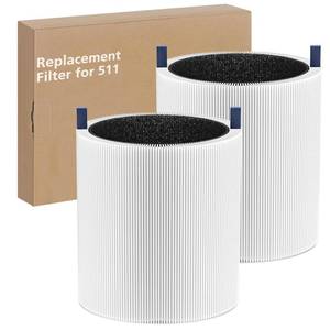 lot 21404 image: 2 Pack 511 Replacement Filter, Compatible with Blue Air Blue Pure 511 Air Purifier, True H13 HEPA Filters, and Activated Carbon Filter(Not for 511i Max) - Retail $22