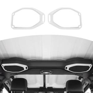 lot 21417 image: RT-TCZ for Wrangler JL Top Roof Speaker Cover Trim White for Jeep Wrangler JL JLU Gladiator JT 2018-2023 White Interior Accessories 2pcs - Retail $18