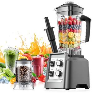 lot 20074 image: Blender for Smoothies, Blender with 68Oz. Pitcher & 20Oz. Grinder, 2800 RPM Blenders for Kitchen, Ice Crushing, Frozen Fruits, Blending powers on and spins
