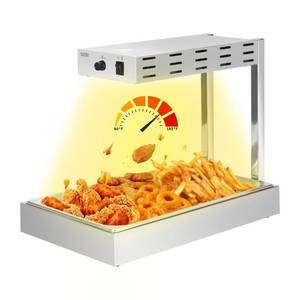 lot 20083 image: Fulgutonit French Fry Warmer, Commercial Heat Light Food Warmer Thermostable Food Heating Lamp for Chips, Stainless Steel Free-Standing Infrared Heating Dump Station