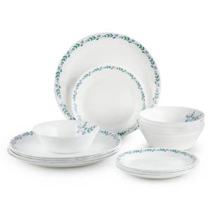 lot 20086 image: Cello Regal Dinnerware Set of 18 pieces, Service for 6, Chip & Scratch Resistant, Lightweight Round Plates and Bowls Set, Microwave & Dishwasher safe, Opalware Dinner Set, Morning Glory