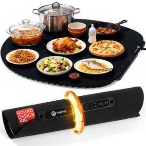 lot 20104 image: Round XXL Warming Mat for Food - Black Color Food Warming Mat - Perfect Food Warmers for Parties Buffet - Foldable Food Warmer to Keep Food Warm for Party, Catering, Buffet, Fiesta, Family Meal