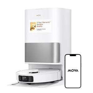 lot 20124 image: Mova P10 Pro Ultra Robot Vacuum and Mop 13,000Pa Suction, 140°F Hot Water Auto Mop Washing & Drying, Dual Spinning Extenable Mop,10.5mm Lifting for Carpet, 360°Obstacle Avoidance, App Control