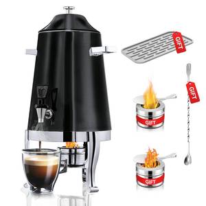 lot 22057 image: Coffee Urn With Fuel Holder, 3.5 Gallon13L Stainless Steel Beverage Dispensers for Coffee Tea Hot Water, Hot Drink Dispenser with Stand, Chafer Urn with Spigot for Parties Catering (Painted Black)