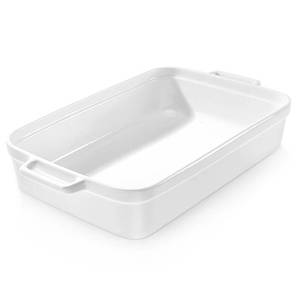 lot 22066 image: Casserole Dish,Large Baking Dish Cookware, Deep Lasagna Pan for Oven, Ceramic Bakeware for Baking, Easy to Clean (White, 5.5 Quart, No Lid)