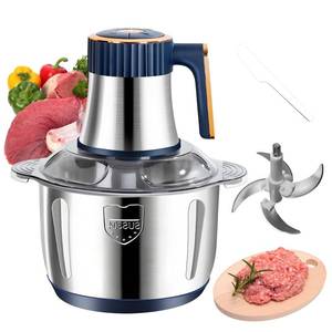 lot 22078 image: Electric Food chopper, Food Processors, Meat Grinder, 800W, 1810 Stainless Steel, 3L Capacity, Vegetable Chopper,5-key Buttons, Quadruple-Layer 4 Blades, Suitable for Food processing and Chopping