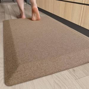 lot 22084 image: Color&Geometry Anti Fatigue Cushion Mat for Home Office Comfort Standing 20x32, 0.9 Inch Thick, Soft Non-Slip Padded Ergonomic Floor Mat for Standing Desk, Kitchen Sink and Laundry, Khaki