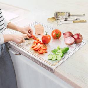 lot 22102 image: Acrylic Cutting Board with Counter Lip, 18x15 Inch Clear Cutting Boards for Kitchen Counter, Large Cutting Board Non Slip for Countertop Protector, Apartment Essentials Kitchen Decor Gifts
