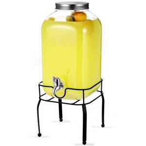 lot 22105 image: FillTouch 2 Gallon Plastic Beverage Dispensers with Stand Large Clear Drink Containers for Parties with Spigot and Lid for Weddings Countertop Party Bar Picnics Water Tea