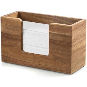 lot 22107 image: Paper Towel Dispenser Countertop, Acacia Wood Bathroom Paper Towel Holder for Home, Napkin Holder for Kitchen, Multifold C-Fold, Z-Fold, Trifold Paper Hand Towel Dispenser for Bathroom Toilet