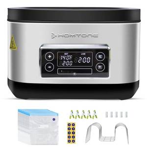 lot 22115 image: Homtone Sous Vide Cooker, 8 Quart Temperature Control Sous Vide with Timer, Stainless Steel Sous Vide for SteakSeafoodVegetables, Suveed Cooking Machine Precision Steak Cooker with Vacuum Bags Turns on