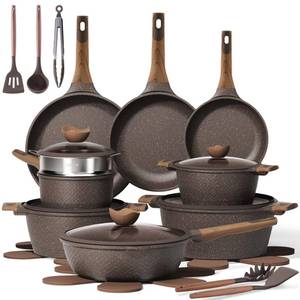 lot 22121 image: CAROTE 26PCS Pots and Pans Set Non Stick, Cookware Set Pots and Pans Induction Cook Ware, Nonstick Kitchen Cooking, PFOA Free