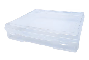 lot 23034 image: 12 x 12 Scrapbook Paper Storage Case, Plastic Scrapbook Box, Clear Scrapbooking Organizers and Storage, Scrapbook Containers to Organize Scrapbook Paper, Art and Craft Supplies, 6 Pack