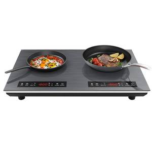 lot 23050 image: VBGK Double Induction Cooktop, 24 inch 4000W Electric cooktop with hot plate, induction stove top with LED Touch Screen 9 Levels Settings with Child Safety Lock & Timer 110V Induction cooktop 2 burner
