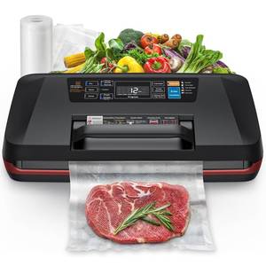 lot 23056 image: 95kPa Vacuum Sealer Machine,Commercial Fully Automatic Food Sealer,10-in-1 Functions & Powerful Sealing System with Double Heat Seal,Easy-Lock Handle,Built-in cutter, 10 Pre-cut Bags1, Bag Rolls
