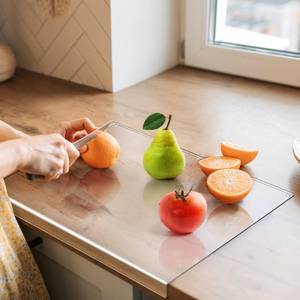 lot 23073 image: Acrylic Cutting Board with Counter Lip, 24x18 Inch Clear Cutting Boards for Kitchen Counter, Large Cutting Board Non Slip for Countertop Protector, Apartment Essentials Kitchen Decor Gifts