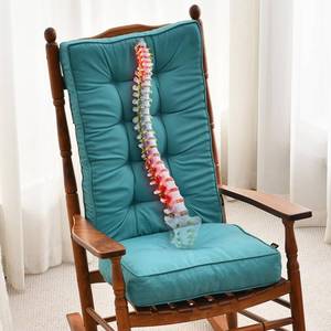 lot 23080 image: SUNROX Memory Foam Jumbo Rocking Chair Cushions, FadeShield Water Resistant Non Slip Durable Tufted Pads, Set of Seat & Back Cushion with Ties for IndoorOutdoor Rocker, 2 Piece, Turquoise