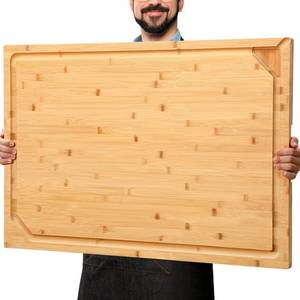 lot 23100 image: 36 x 24 Extra Large Bamboo Cutting Board for Kitchen, Cutting Board Stove Top Cover with Handle, Butcher Block Chopping Board with Juice Groove, Large Charcuterie Board Over the Sink
