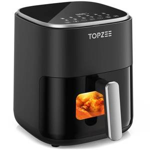 lot 23104 image: TOPZEE Air Fryer 12-in-1 with 5.5 QT Large Capacity, Compact Air Fryer, 100-400 Precise Heat, 360°Hot Air Circulation, 95% Less Oil, Bake, Dry, Reheat, Frozen, Broil, Proof, Black