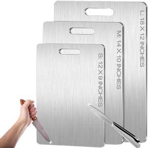 lot 21046 image: Titanium Cutting Board, 100% Pure Titanium Cutting Boards for Kitchen, Upgrade Hygiene & Durability Food-Grade Cutting Boards for Meat Fruit & Vegetable(18.1L x 12W)