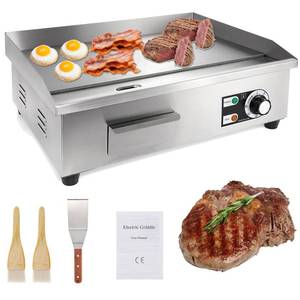 lot 21067 image: IRONWALLS Commercial Electric Griddle 22, 3000W Electric Flat Top Griddle Grill Indoor with 122572 Adjustable Temperature Control, Non-stick Stainless Steel Teppanyaki Grill for Restaurant, Hotel