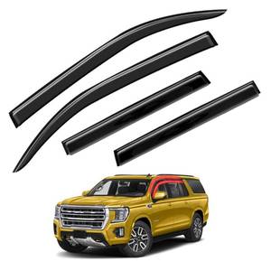 lot 21103 image: Window Visors Rain Guards FIT 2021, 2022, 2023 GMC Yukon XL & Chevrolet Suburban Side Window Deflectors, Front and Rear SunRain Guards, 4PCS Smoke Tape-On Set