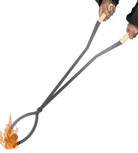 lot 21107 image: 40 Fireplace Tongs Log Grabber Made of Premium Heavy-Duty Alloy Steel. Fire Tongs with Wood Handle Best For Fire Pit Fireplace Campfire Indoor & Outdoor. Upgraded Fire Pit Tools.