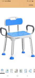 lot 60060 image: Medline Backless Shower Chair with Arms - 350 lb. capacity, Bench, Stool, Seat for Elderly, Seniors Independent Adult and Disabled Adults