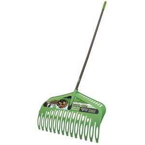 lot 60093 image: FLIP 54.25 in. Steel Handle Poly Scooping Leaf Rake