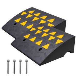 lot 60103 image: VEVOR Rubber Curb Ramp, 6 Rise Height 2 Pack, Heavy-Duty 33069 lbs15 T Capacity Threshold Ramps, 19 L x 15 W Driveway Ramps with Stable Grid Structure for Cars, Wheelchairs, Bikes, Motorcycles