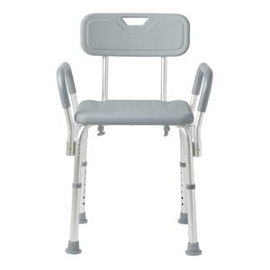 lot 60111 image: Medline Shower Chair with Backrest and Padded Armrests - 350 lb. capacity, Bath Bench, Seat, Stool for Independent Adult, Seniors, Elderly & Disabled Patients - Retail $41