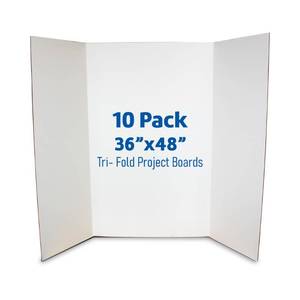 lot 60115 image: Flipside Products 36 x 48 Project Boards for Presentations, Science Fair, School Projects, Event Displays and Trifold Picture Board, Proudly Made in USA - Clay White - 10 Pack