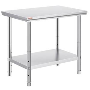 lot 60119 image: Vevor Stainless Steel 900x600x800 mm Commercial Kitchen Prep & Heavy-Duty Metal Worktable with Adjustable Feet for Restaurant, Home and Hotel  Industrial & Scientific