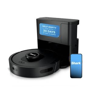 lot 61064 image: Shark AV2501S AI Ultra Robot Vacuum, with Matrix Clean, Home Mapping, 30-Day Capacity HEPA Bagless Self Empty Base, Perfect for Pet Hair, Wifi, Dark Grey. POWERS ON