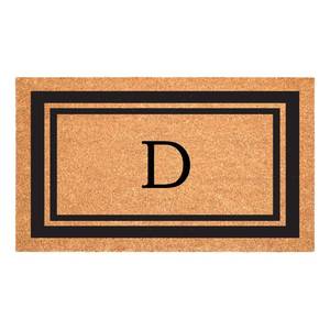 lot 61085 image: Calloway Mills 152962436D Black Border 24 x 36 Monogram Doormat, (Letter D)